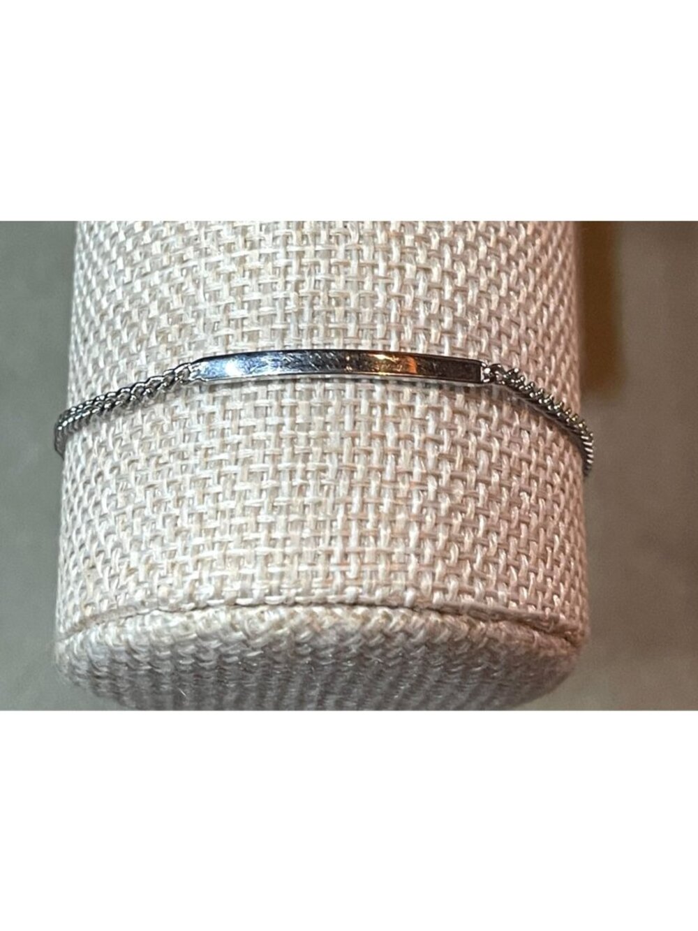Vintage 50s 60s Signed Monet Rhodium Plated Lined Bar Bracelet MCM